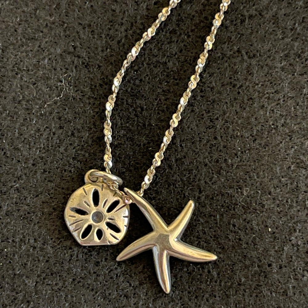 925 Silver Starfish & Sand dollar Necklace